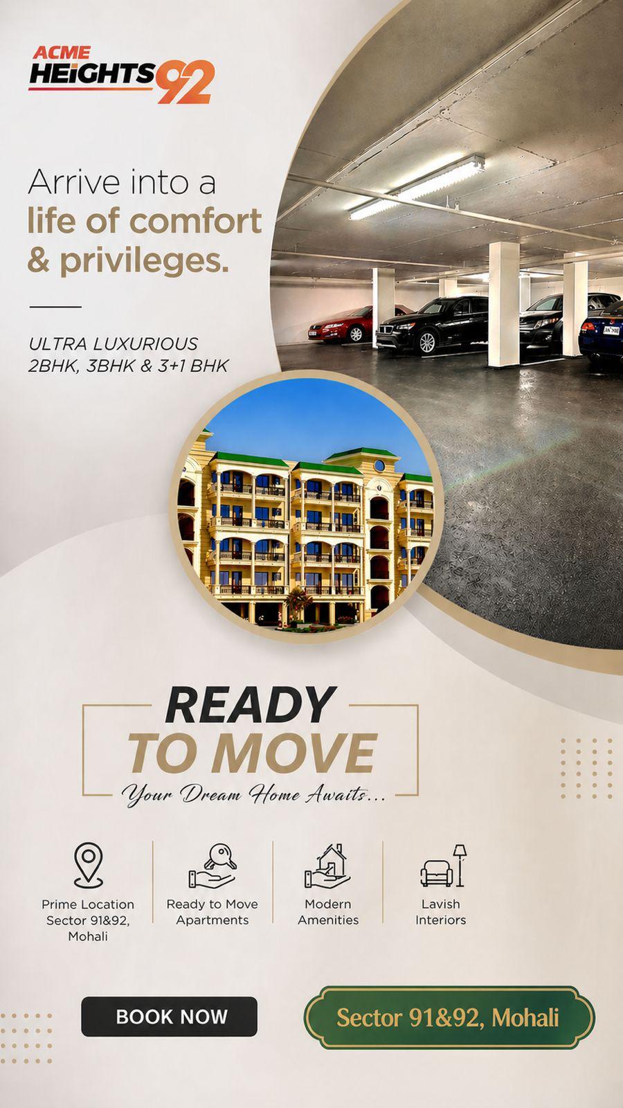 Acme Heights 92 ready to move comfort and privileges campaign creative